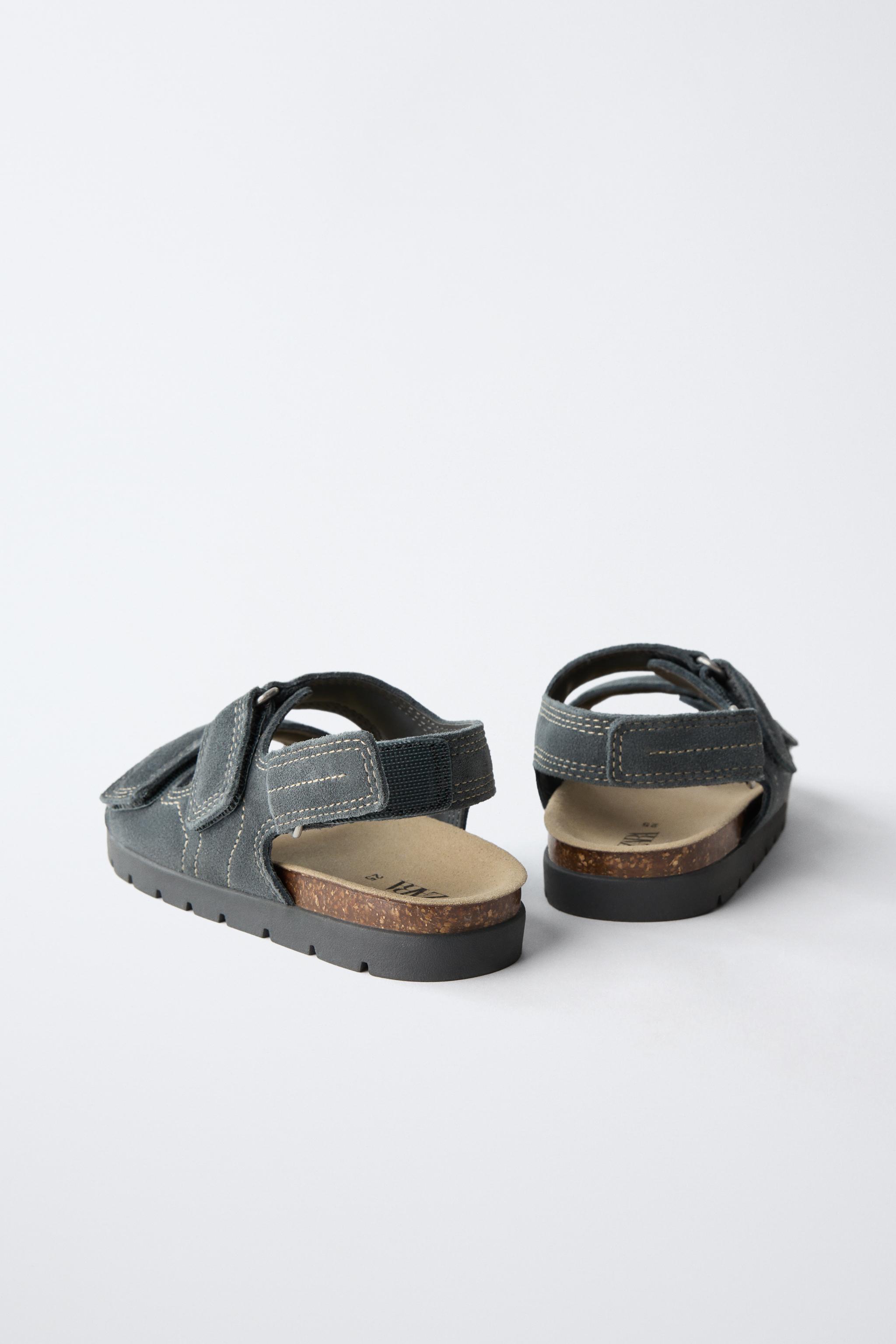 DOUBLE STRAP LEATHER SANDALS